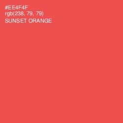 #EE4F4F - Sunset Orange Color Image